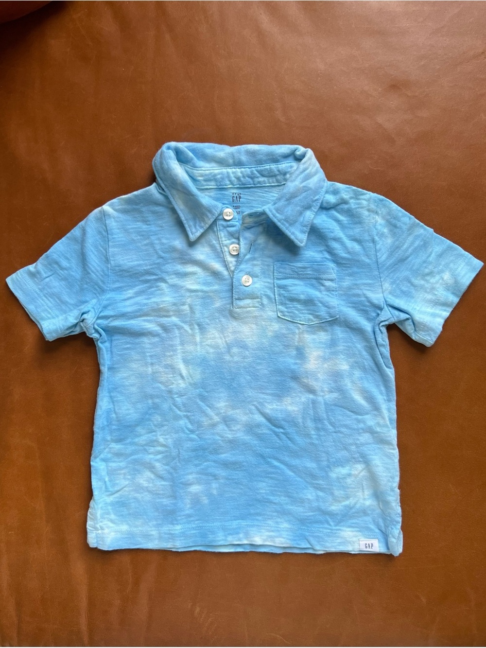 GAP Kids Bleached Blue 100% Cotton Soft Polo, 3T